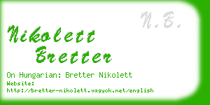 nikolett bretter business card